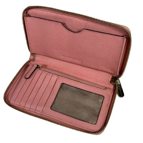 Michael Kors Jet Set Travel Rose Pink Zip Tech Phone Case Wallet Clutch - Picture 11 of 16